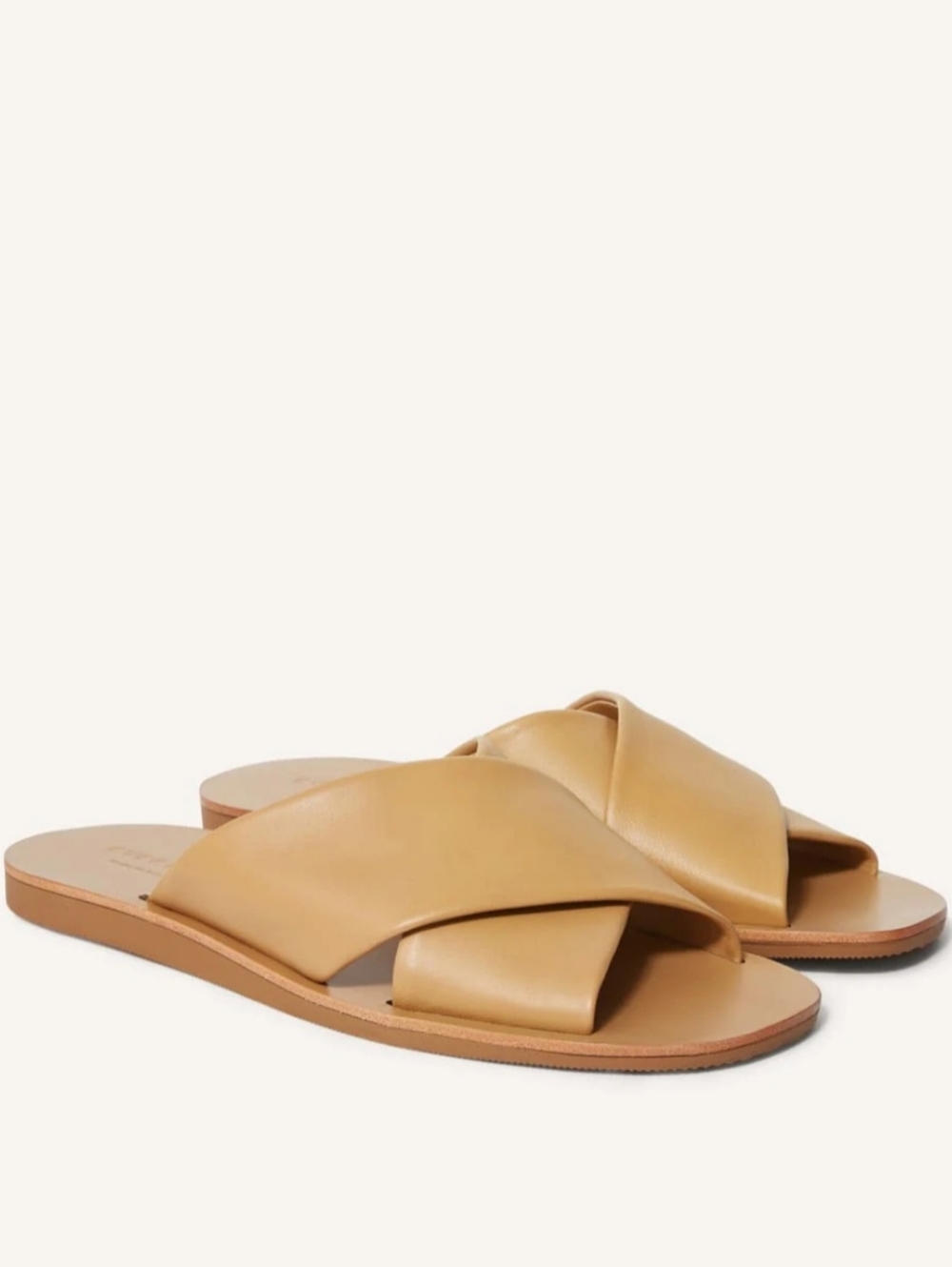 Everlane Women’s Tan Leather Crisscross Slide Sandals